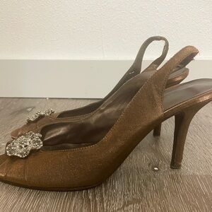 Karen Scott Bronze Slingback Heels